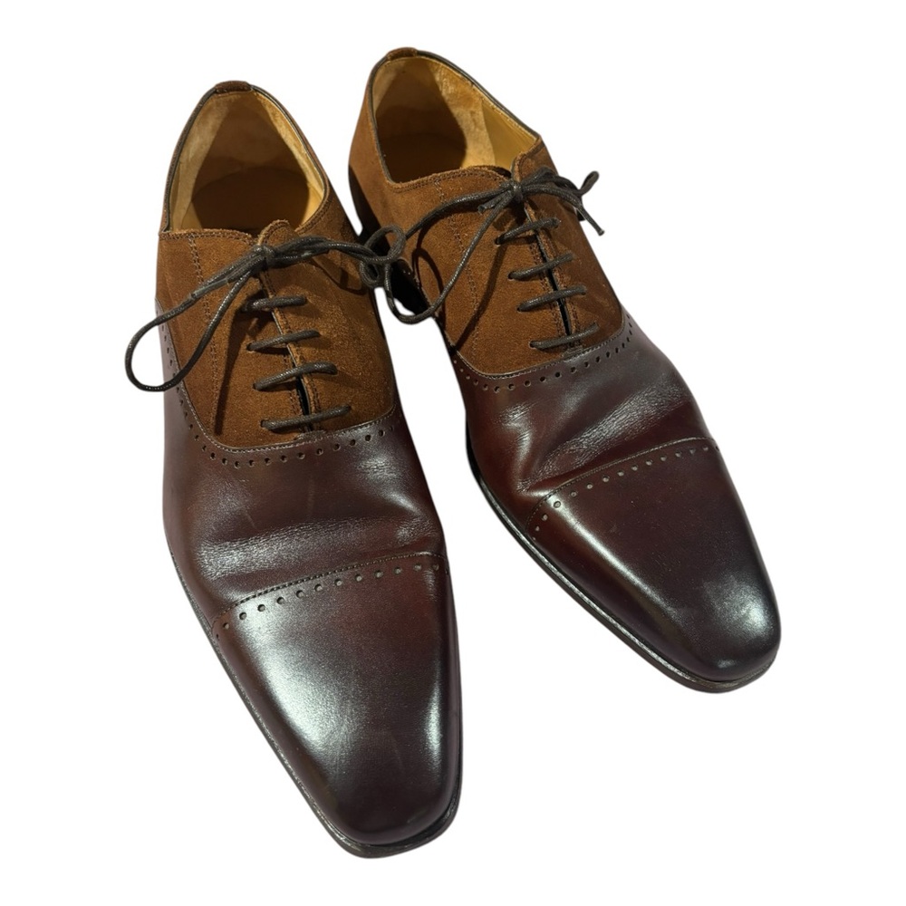 Magnanni #19603 For Neiman Marcus Brown Leather Lace up Dress Shoes Men’s 9 M